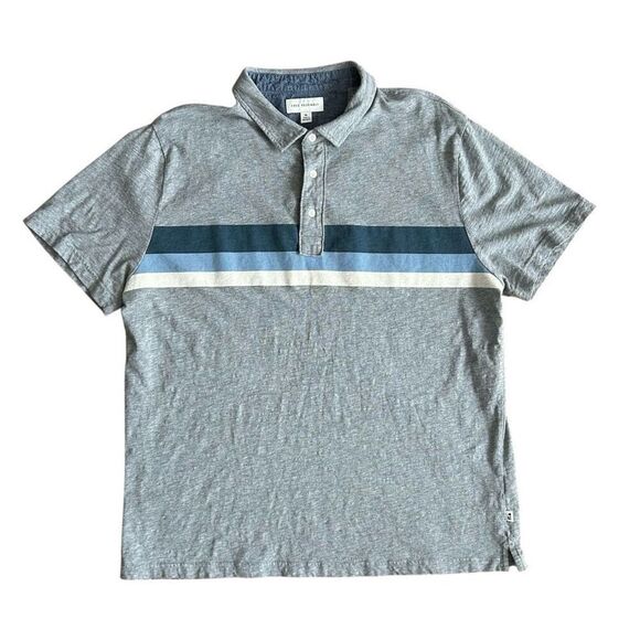 Free Assembly Gray Striped Polo Shirt XL - Picture 1 of 5